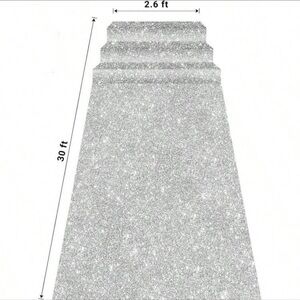 Silver Glitter Aisle Runner for Parties